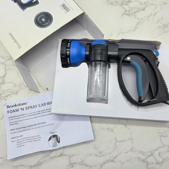 Brookstone Spray Gun Soap Dispenser Hose Nozzle Car Washing Tool NEW In Box - Picture 4 of 4